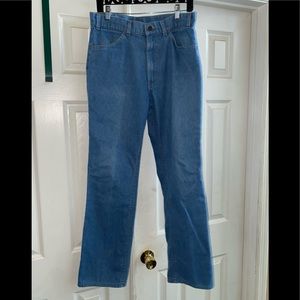 Vintage 1970’s White Orange Mens Jeans 32”33